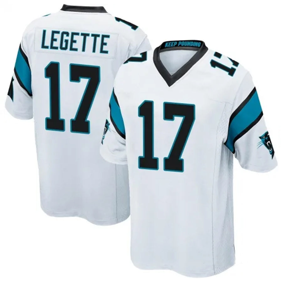 Kieara C.Panthers #17 Xavier Legette Player White Home Game Stitched Jerseys