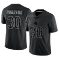 Kieara C.Panthers #30 Chuba Hubbard Player Black Limited Reflective Stitched Jerseys