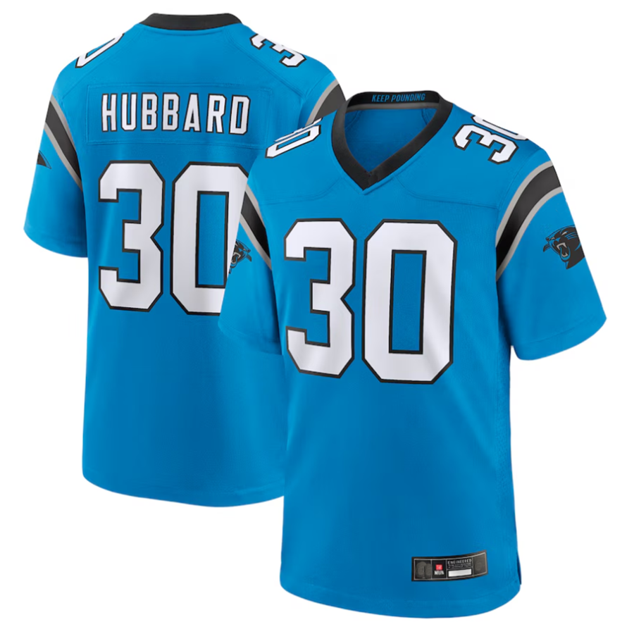 Kieara C.Panthers #30 Chuba Hubbard Player Blue Game Stitched Jerseys