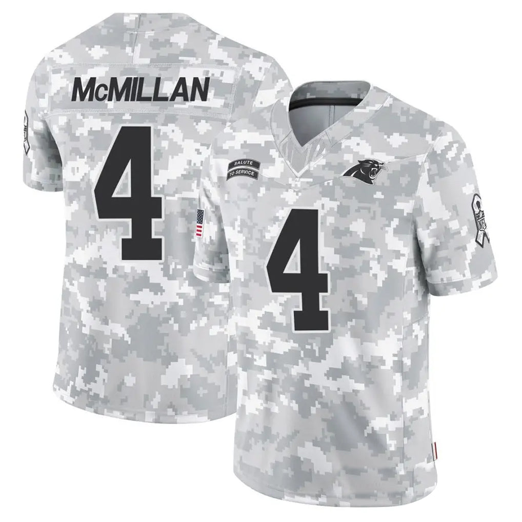 Kieara C.Panthers #4 Tetairoa McMillan Player Arctic Camo Salute to Service Limited  Stitched Jerseys