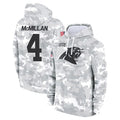 Kieara C.Panthers #4 Tetairoa McMillan Player Arctic Camo Salute to Service Limited Hoodies Stitched Jerseys
