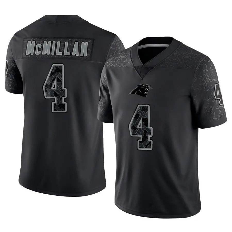 Kieara C.Panthers #4 Tetairoa McMillan Player Black REFLECTIVE Limited Stitched Jerseys