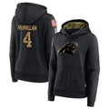 Kieara C.Panthers #4 Tetairoa McMillan Player Black Salute to Service Hoodies Stitched Jerseys