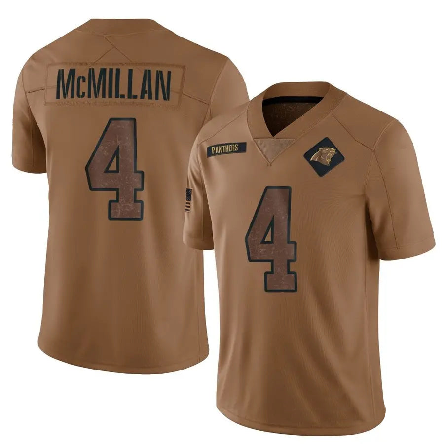 Kieara C.Panthers #4 Tetairoa McMillan Player Brown Salute To Service Limited Stitched Jerseys