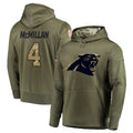 Kieara C.Panthers #4 Tetairoa McMillan Player Olive Salute to Service Limited Hoodies Stitched Jerseys