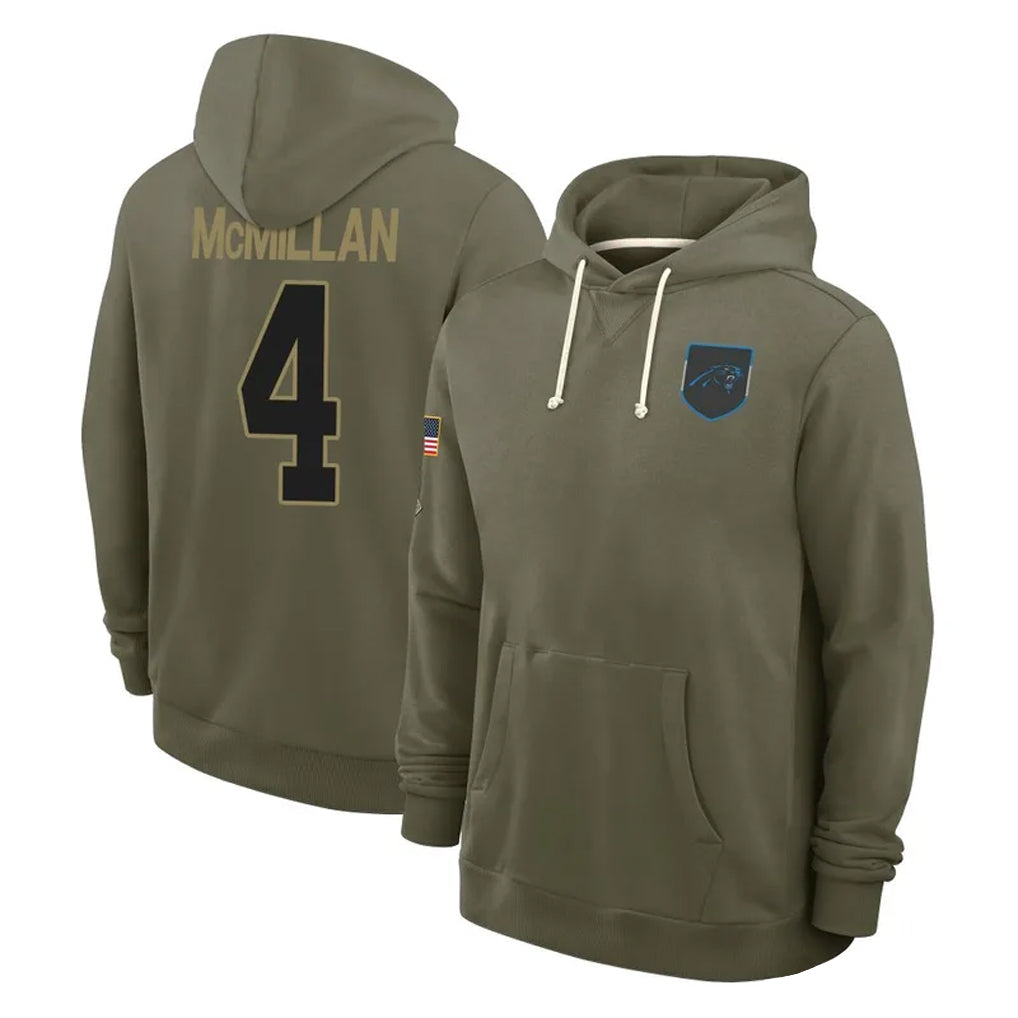 Kieara C.Panthers #4 Tetairoa McMillan Player Salute to Service Hoodies Stitched Jerseys
