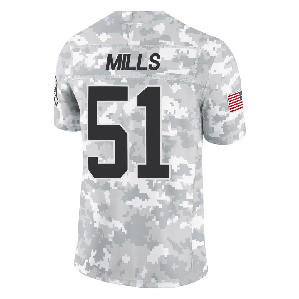 Kieara C.Panthers #51 Sam Mills Player Arctic Camo Salute to Service Limited Game Stitched Jerseys