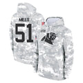 Kieara C.Panthers #51 Sam Mills Player Arctic Camo Salute to Service Pullover Hoodies Limited Game Stitched Jerseys