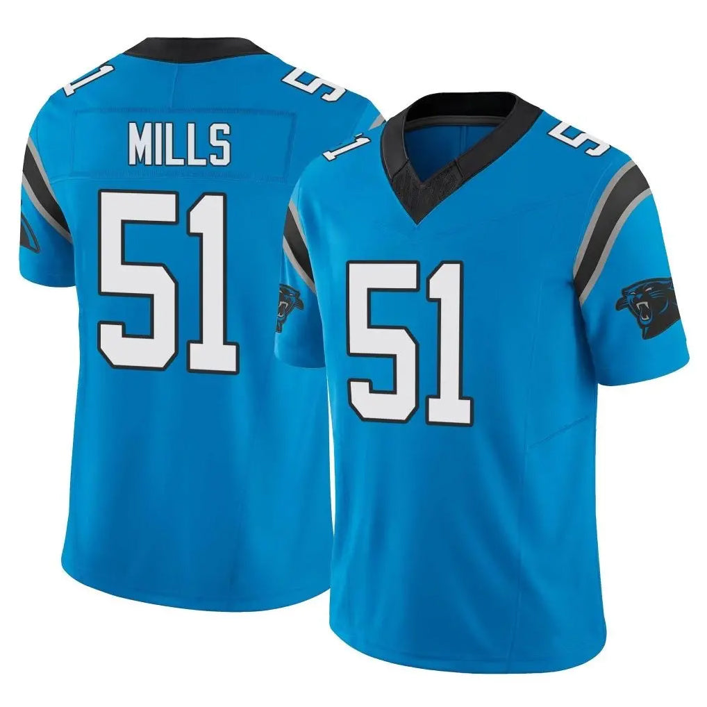 Kieara C.Panthers #51 Sam Mills Player Blue Vapor F.U.S.E. Limited Home Game Stitched Jerseys