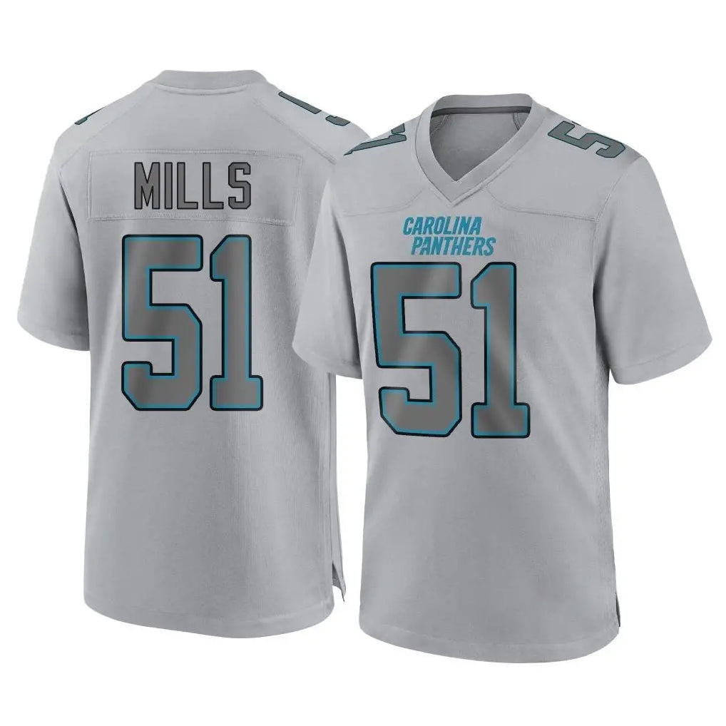 Kieara C.Panthers #51 Sam Mills Player Gray Atmosphere Fashion Game Stitched Jerseys