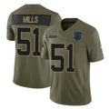 Kieara C.Panthers #51 Sam Mills Player Olive Salute to Service Limited Home Game Stitched Jerseys