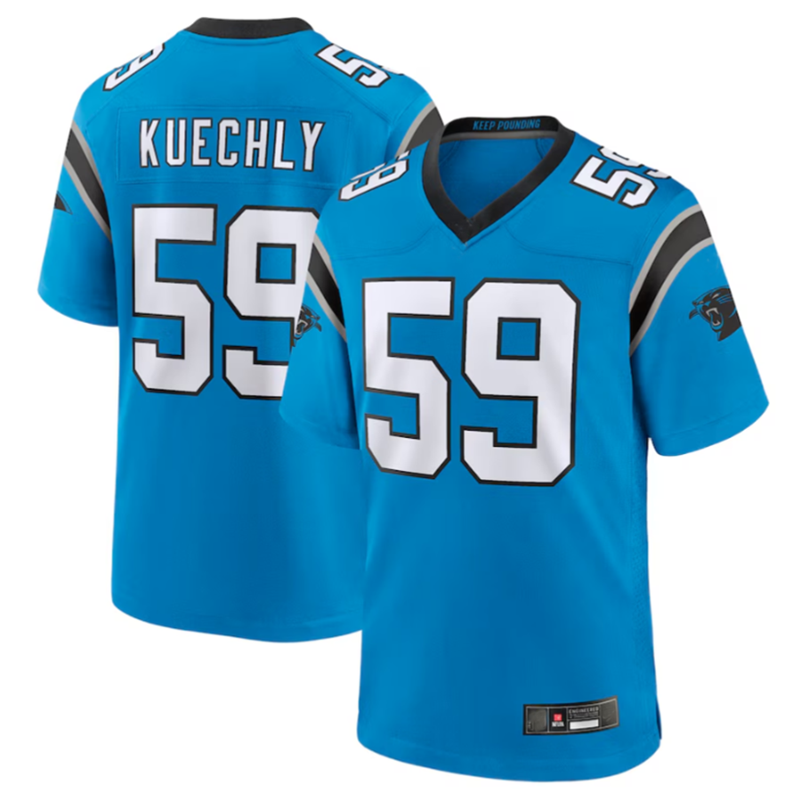 Kieara C.Panthers #59 Luke Kuechly Blue Retired Player Game Jersey Stitched American Stitched Jerseys