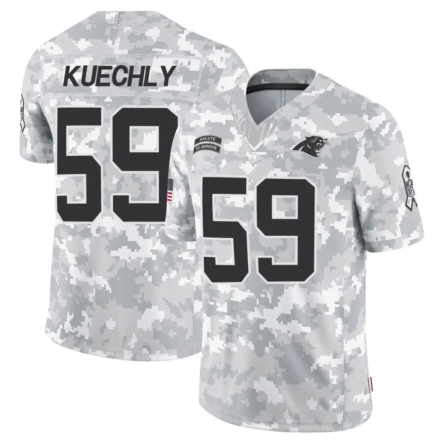 Kieara C.Panthers #59 Luke Kuechly Player Arctic Camo Salute to Service Limited Stitched Jerseys