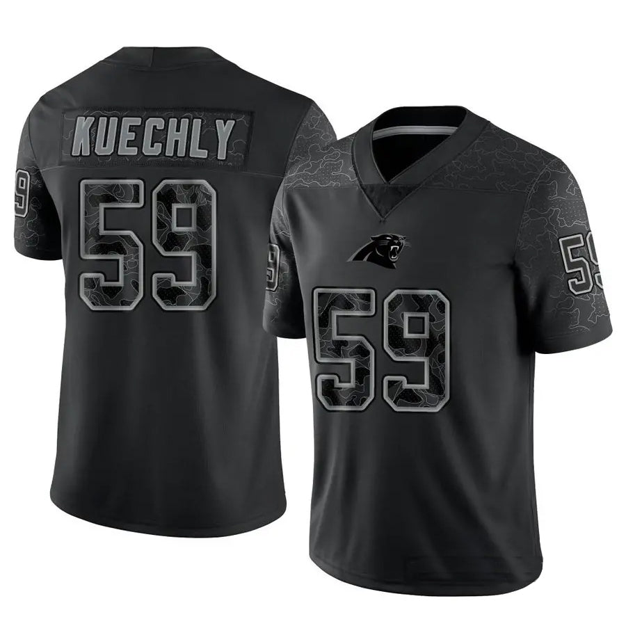 Kieara C.Panthers #59 Luke Kuechly Player Black REFLECTIVE Limited Stitched Jerseys