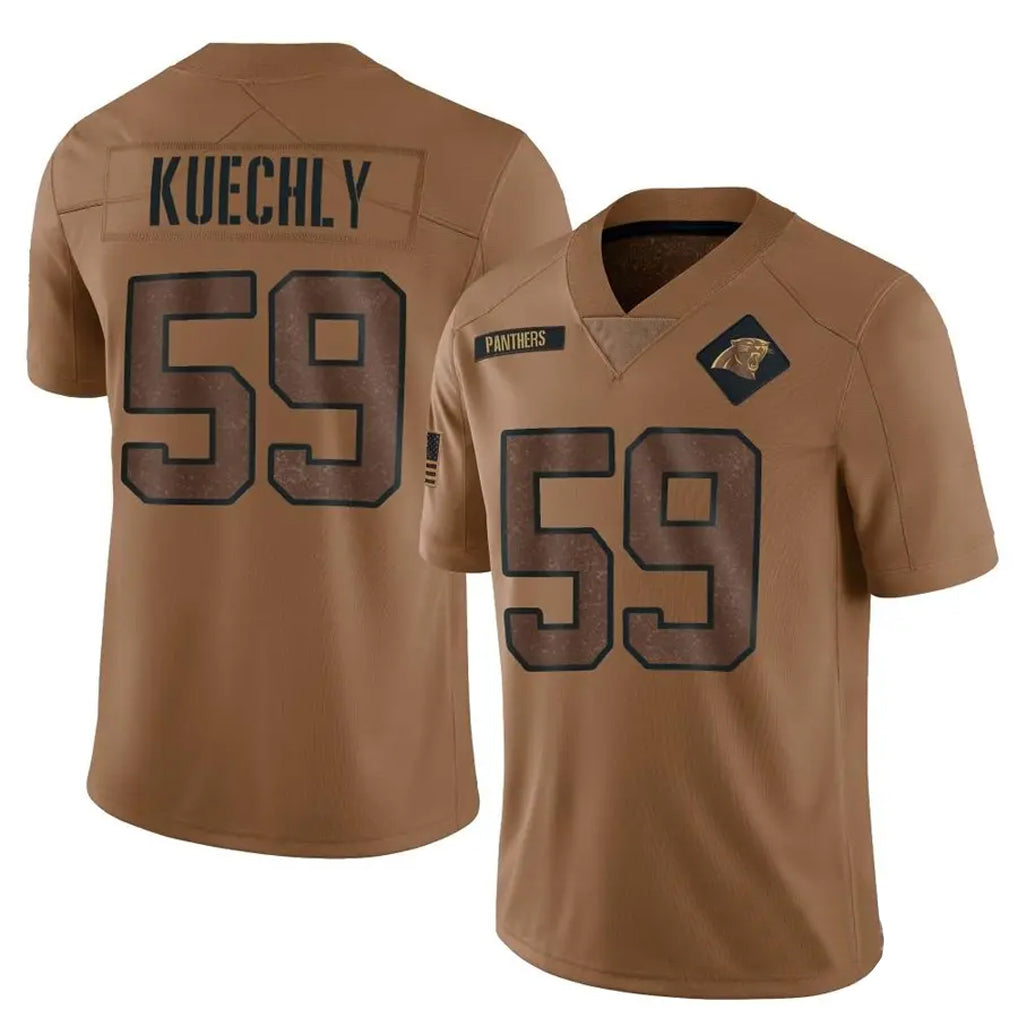 KiearaC.Panthers #59 Luke Kuechly Player Brown Salute To Service Limited Stitched Jerseys
