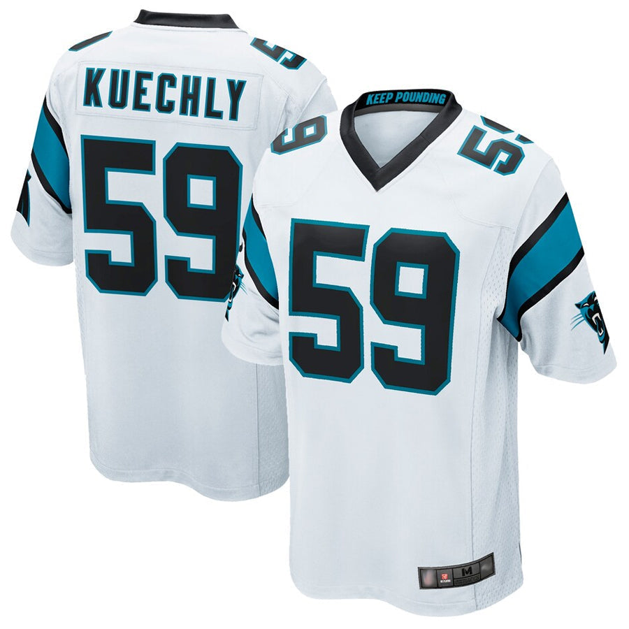 Kieara C.Panthers #59 Luke Kuechly Player White Home Game Stitched Jerseys