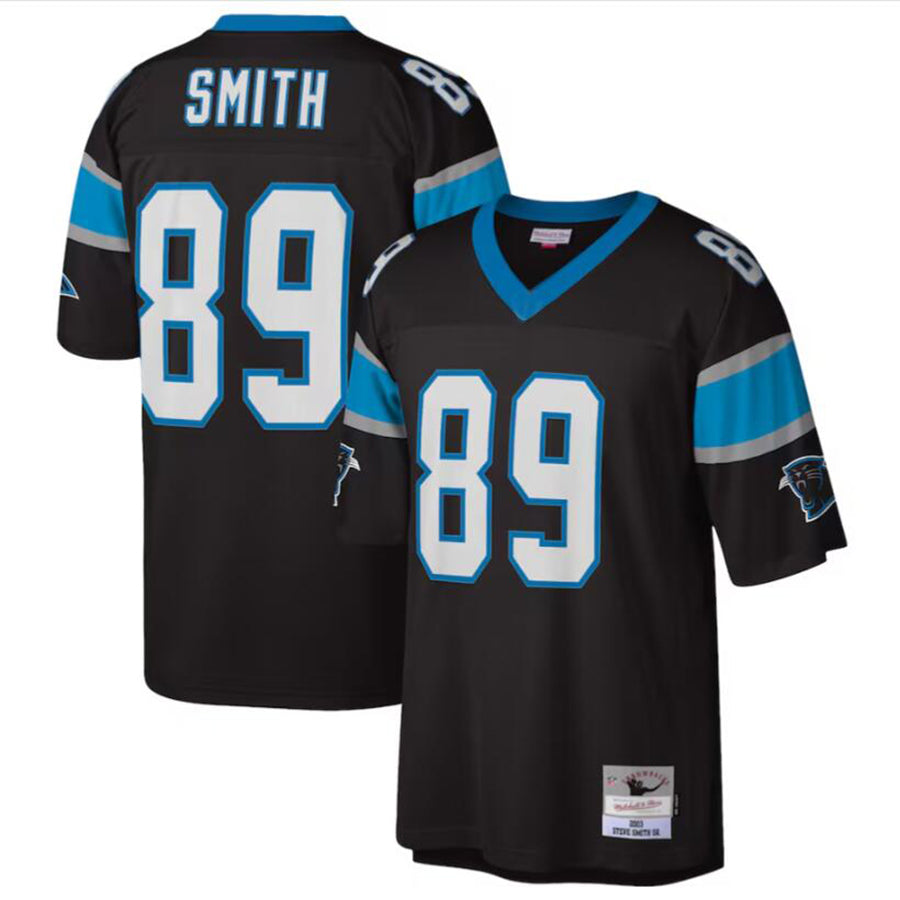 Kieara C.Panthers #89 Steve Smith Black Legacy Replica Jersey American Stitched Jerseys
