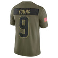 Kieara C.Panthers #9 Bryce Young Olive 2025 Salute to Service Limited Stitched Jerseys