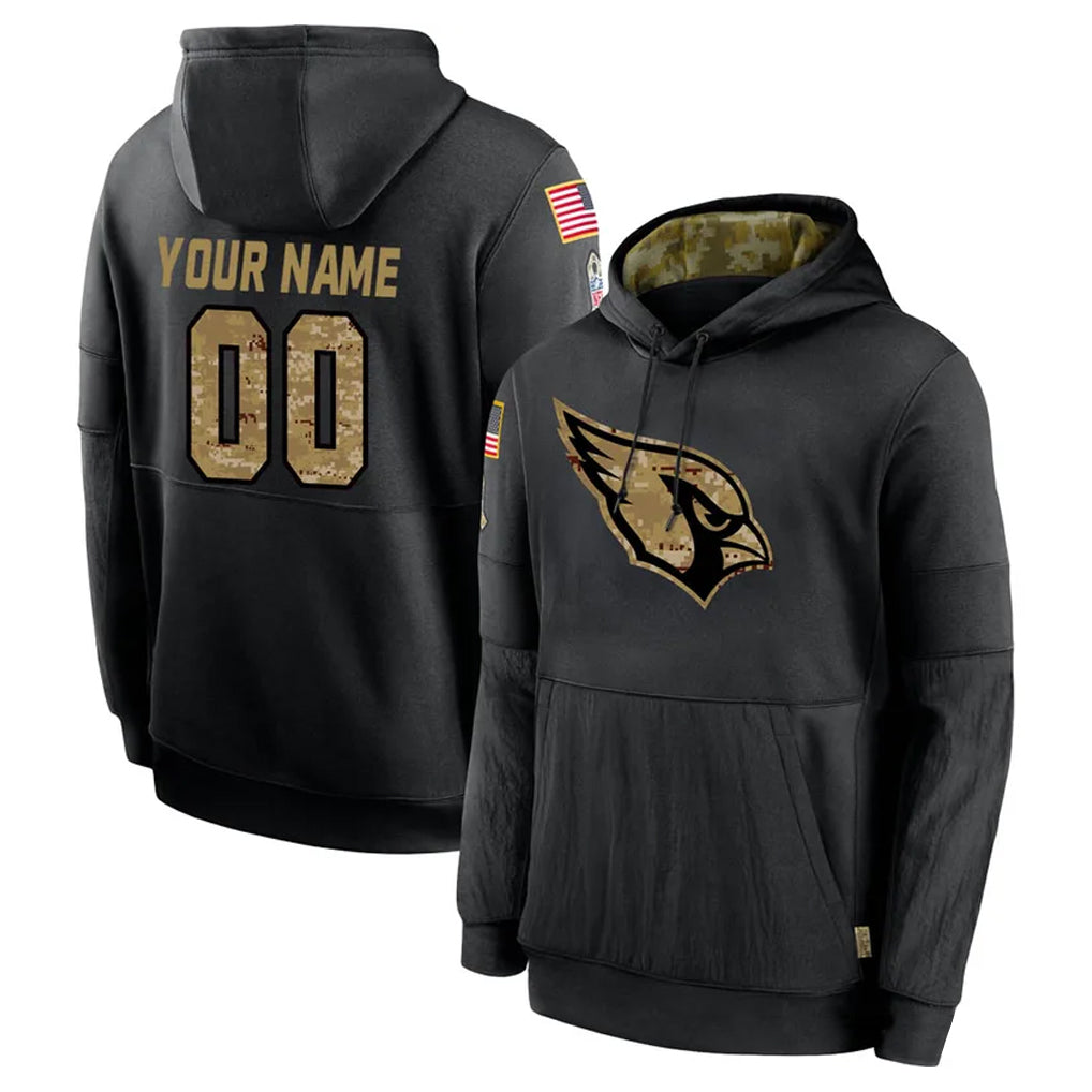 Kieara Custom A.Cardinals Black Salute to Service Hoodies Any Name & Numbers Stitched Jerseys