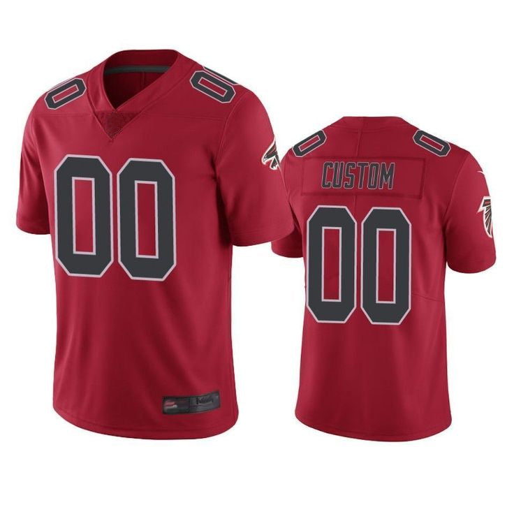 Kieara Custom A.Falcons Red Color Rush Limited Stitched Jerseys