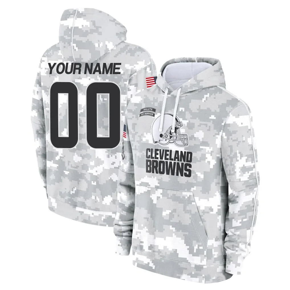Kieara Custom C.Browns Arctic Camo Salute to Service Hoodies Limited Any Name & Numbers Stitched Jerseys