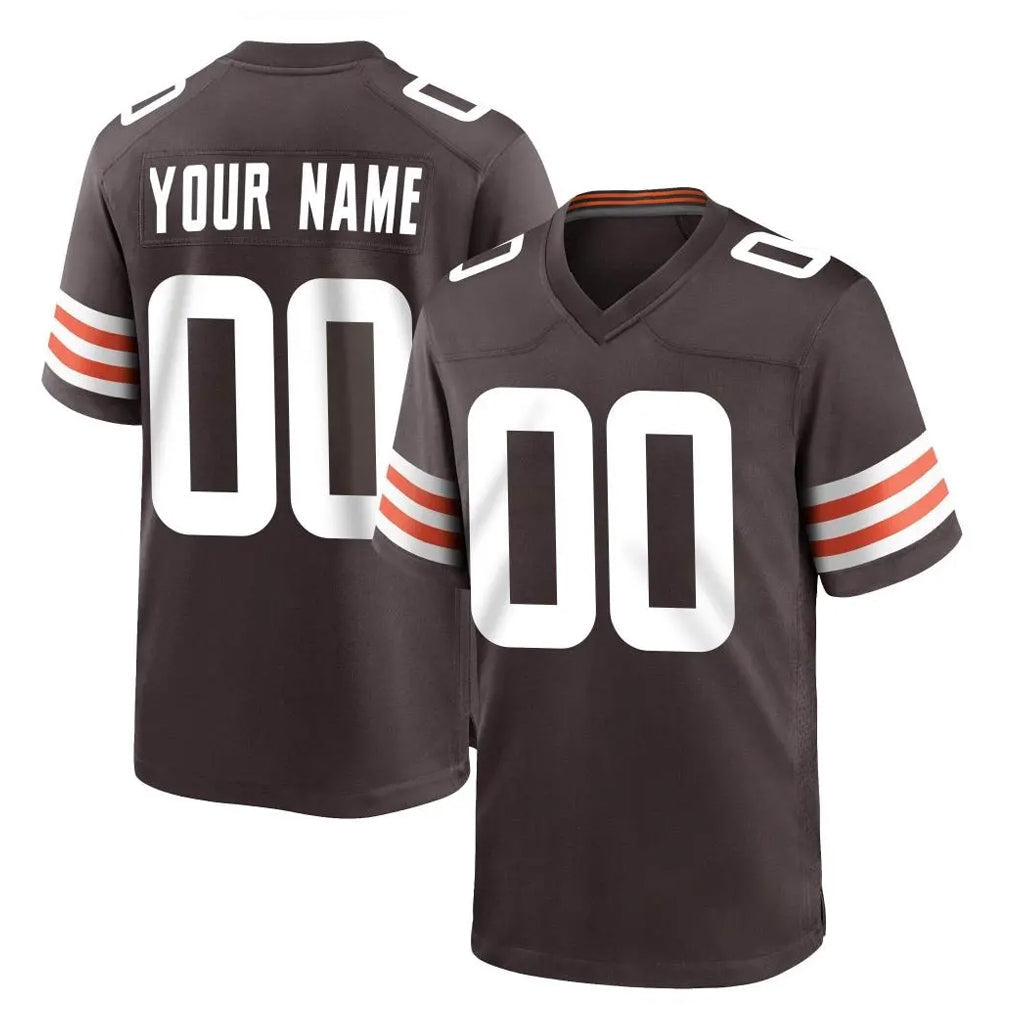 Kieara Custom C.Browns Brown Home Game Any Name & Numbers Stitched Jerseys