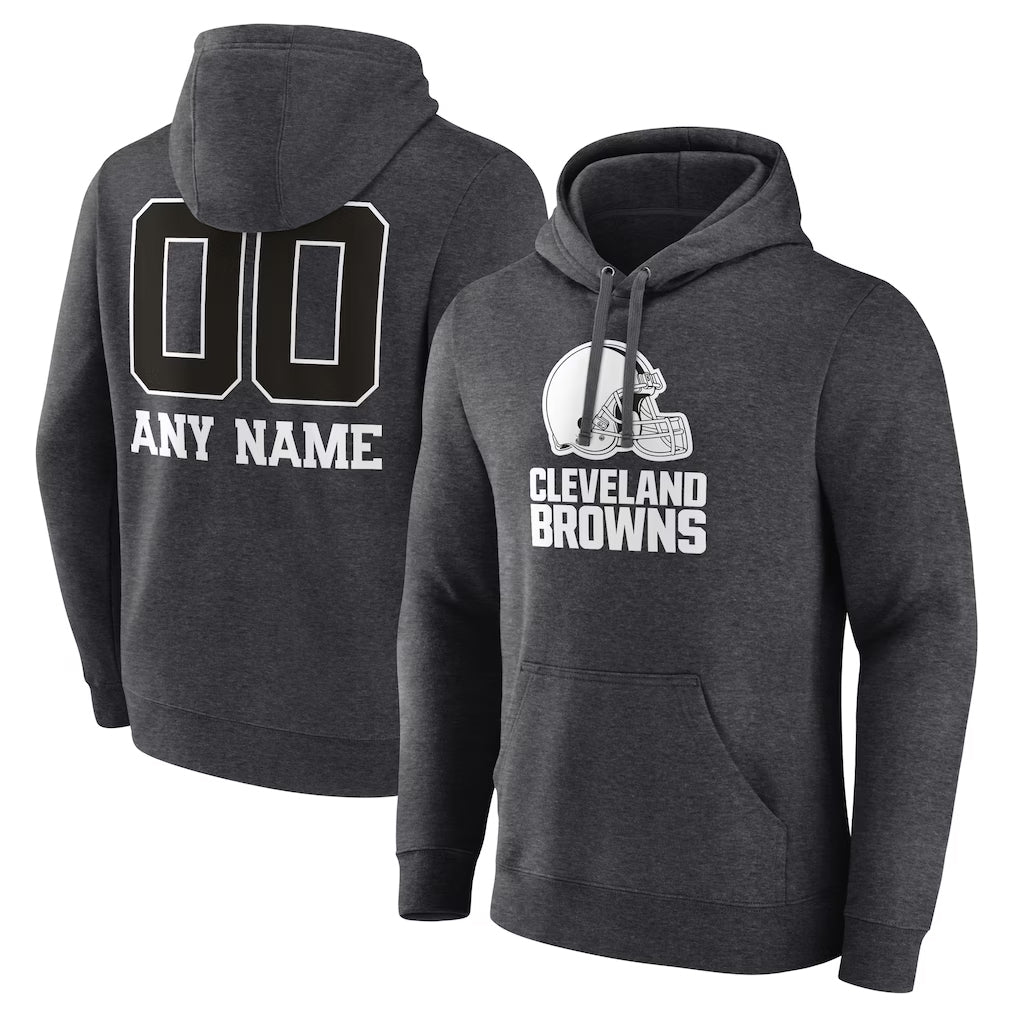 Kieara Custom C.Browns Charcoal Primetime Logo Hoodie Any Name & Numbers Stitched Jerseys