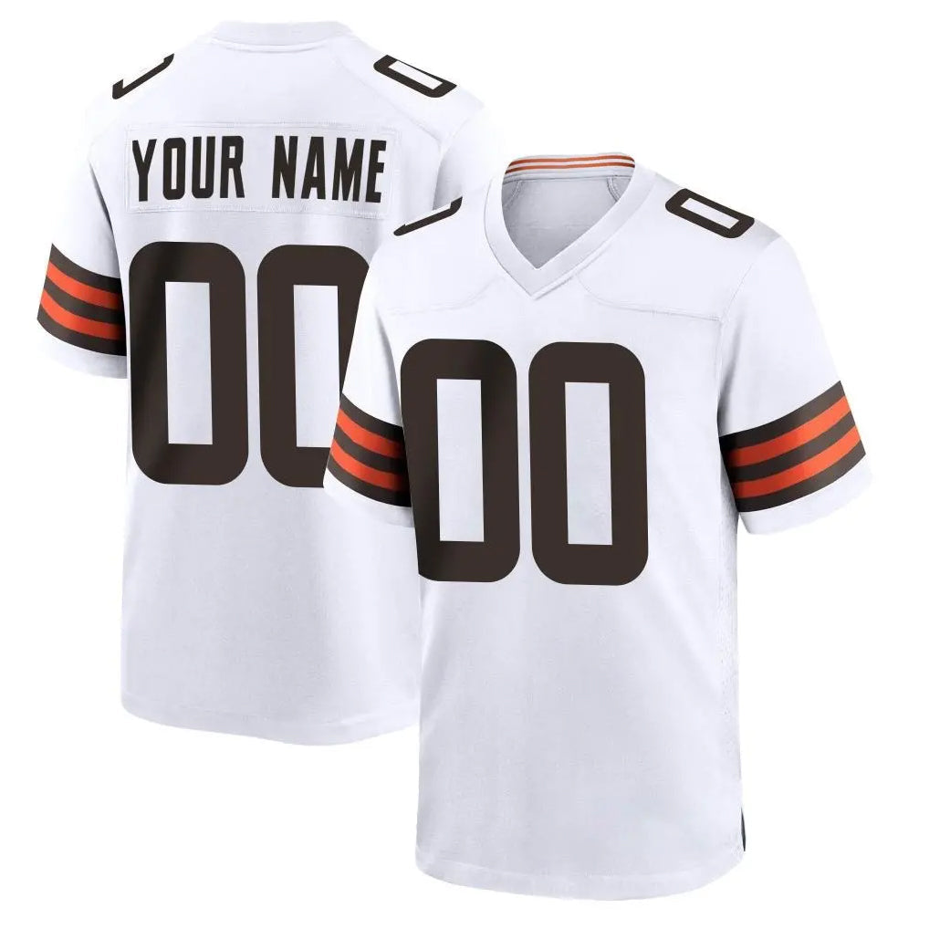 Kieara Custom C.Browns White Home Game Any Name & Numbers Stitched Jerseys