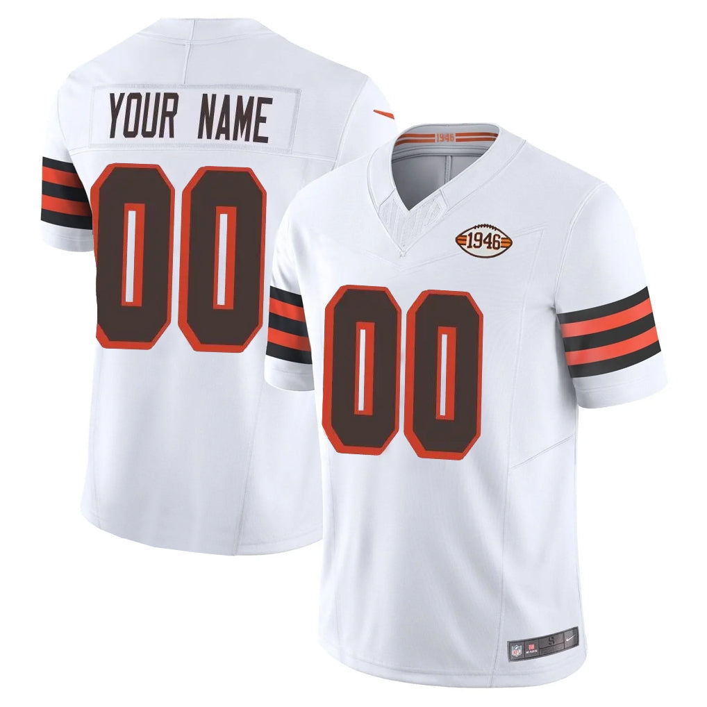 Kieara Custom C.Browns White Limited Vapor F.U.S.E. Alternate Game Any Name & Numbers Stitched Jerseys
