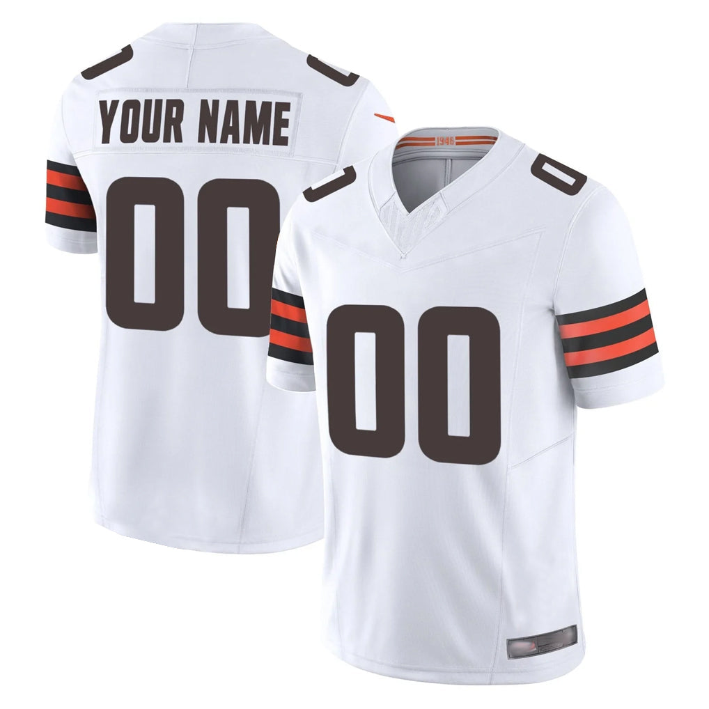 Kieara Custom C.Browns White Vapor F.U.S.E. Limited Home Game Any Name & Numbers Stitched Jerseys