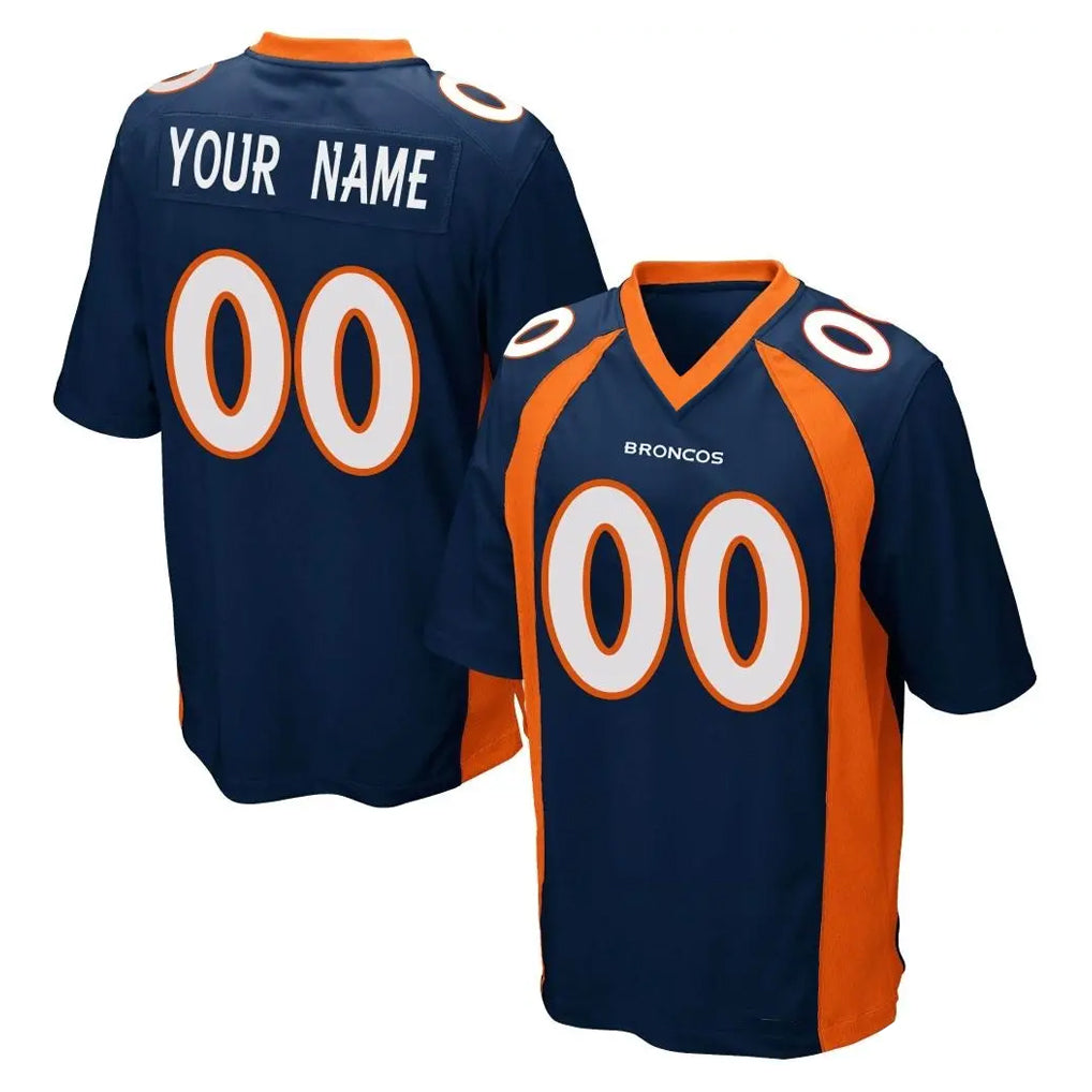 Kieara Custom D.Broncos Navy Game Any Name & Numbers Stitched Jerseys