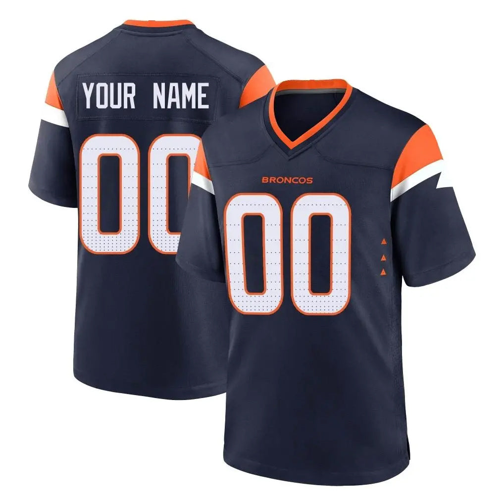 Kieara Custom D.Broncos Navy Home Game Any Name & Numbers Stitched Jerseys
