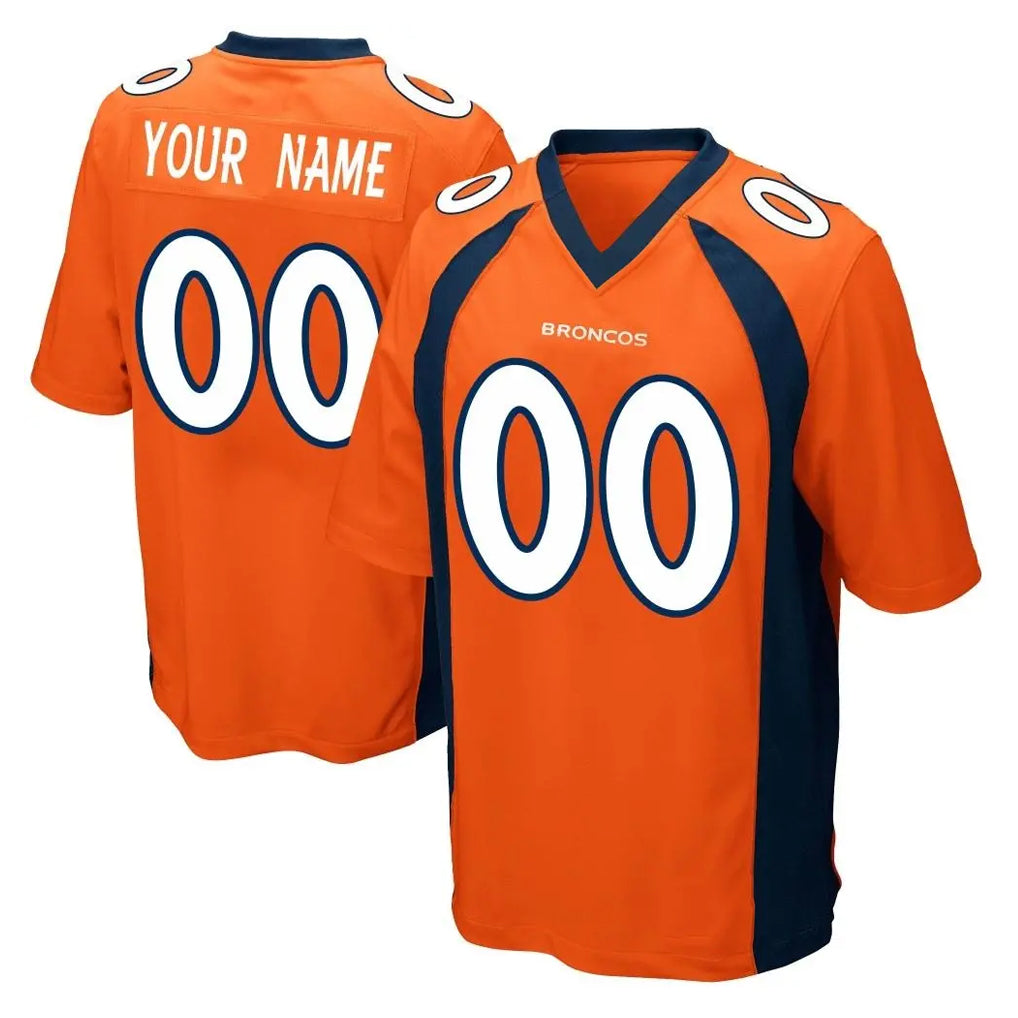 Kieara Custom D.Broncos Orange Color Home Game Any Name & Numbers Stitched Jerseys