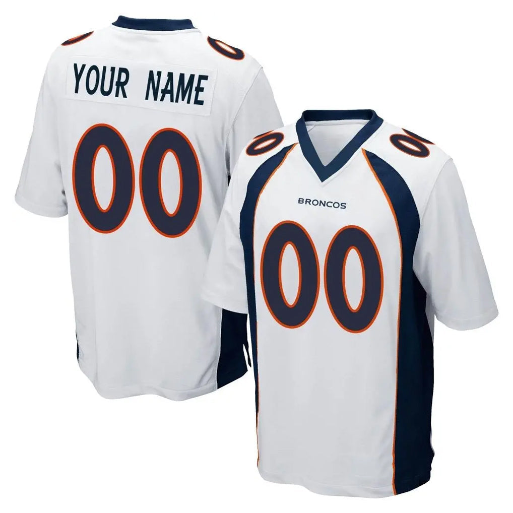 Kieara Custom D.Broncos White Game Any Name & Numbers Stitched Jerseys