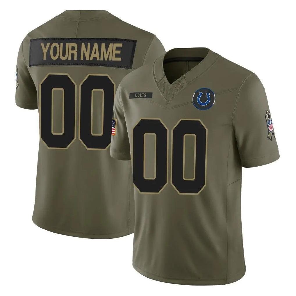 Kieara Custom IN.Colts Olive 2025 Salute To Service Limited Game Any Name & Numbers Stitched Jerseys