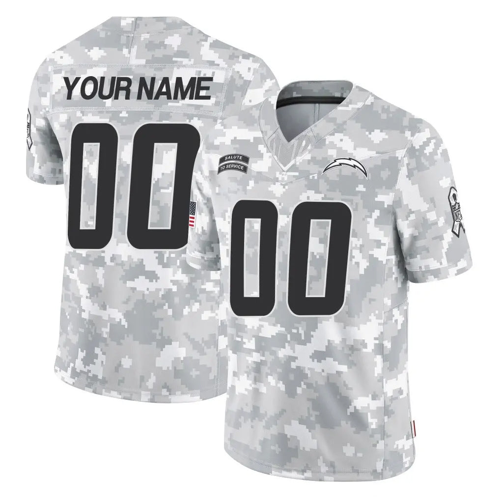 Kieara Custom LA.Chargers Arctic Camo Salute To Service Limited Game Any Name & Numbers Stitched Jerseys