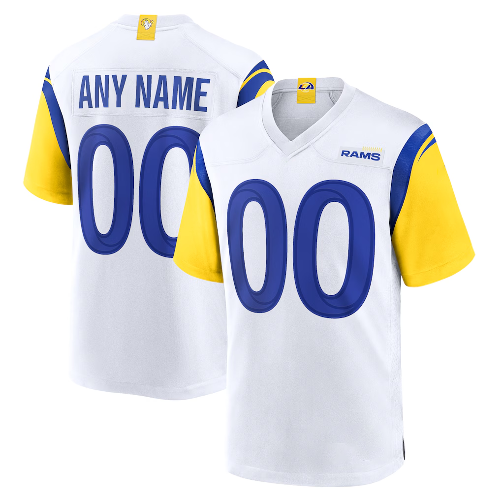 Kieara Custom LA.Rams White Alternate Stitched Jerseys