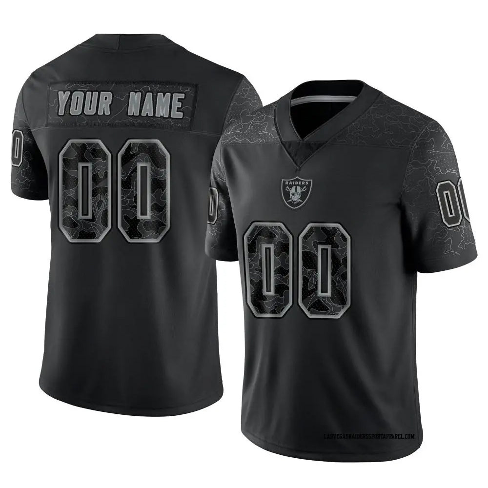 Kieara Custom LV.Raiders Black RFLCTV Limited Stitched Jerseys