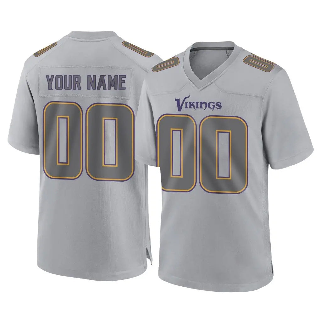Kieara Custom MN.Vikings Gray Atmosphere Fashion Home Game Any Name & Numbers Stitched Jerseys