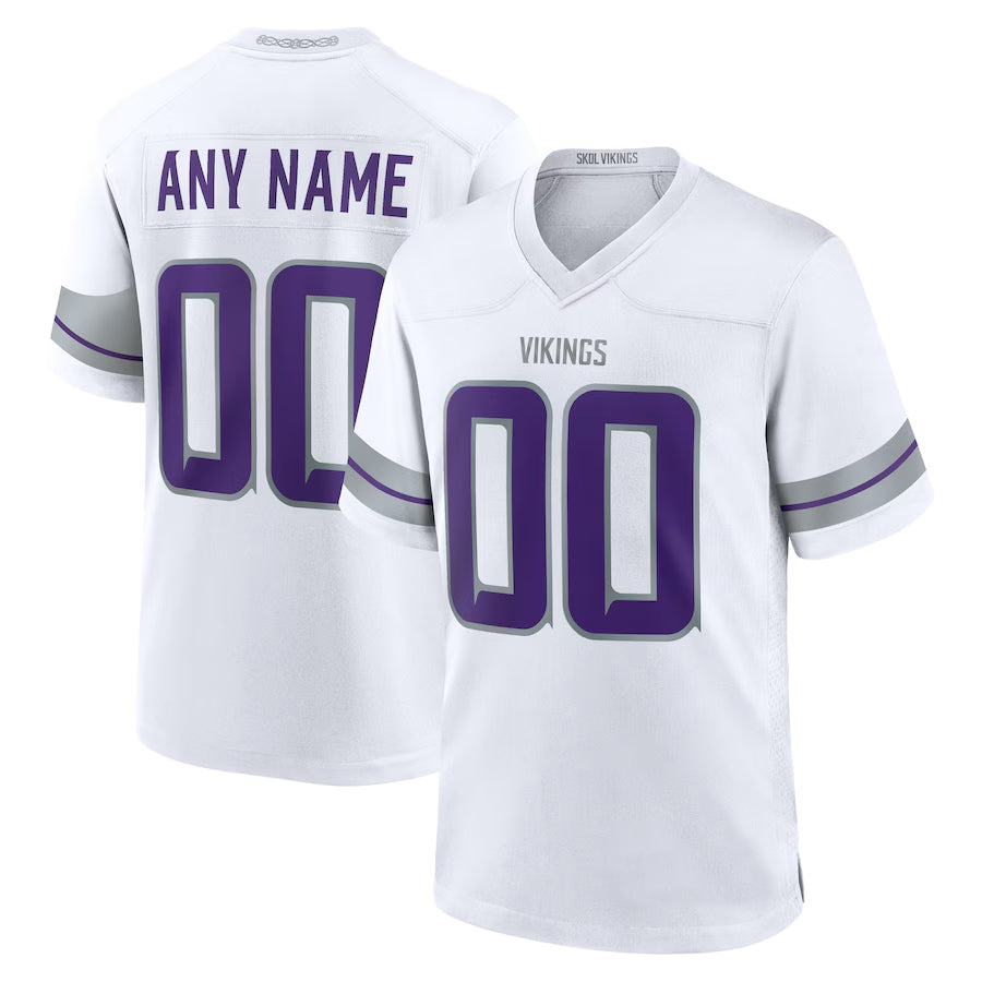 Kieara Custom MN.Vikings White Alternate Game Stitched Jerseys