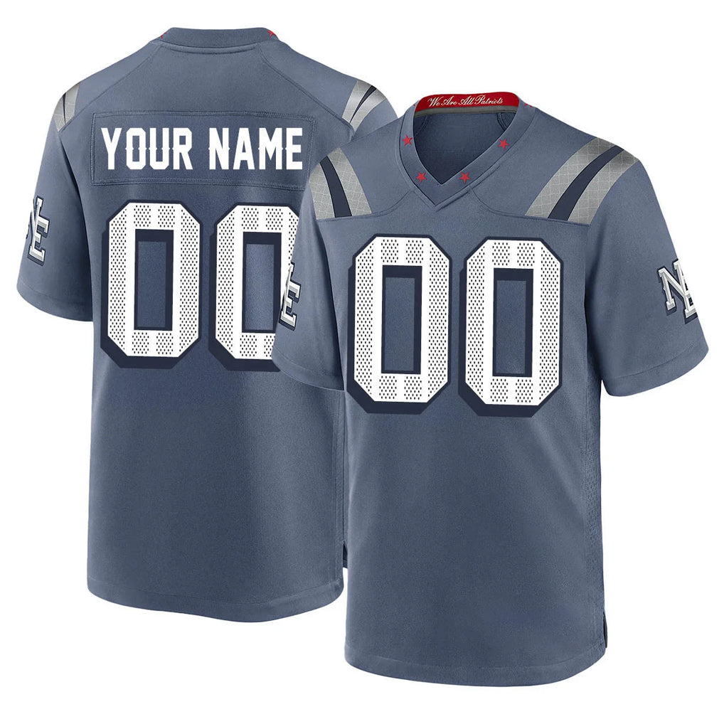 Kieara Custom NE.Patriots Blue Rivalries Collection Home Game Any Name & Numbers Stitched Jerseys