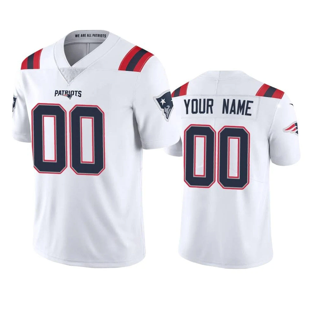Kieara Custom NE.Patriots White Vapor Untouchable Home Game Any Name & Numbers Stitched Jerseys