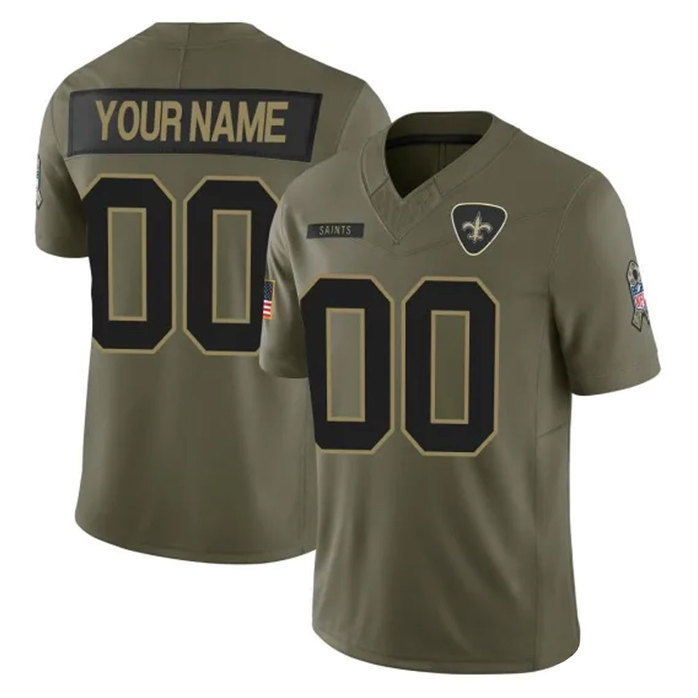 Kieara Custom NO.Saints Olive 2025 Salute To Service Limited Any Name & Numbers Stitched Jerseys