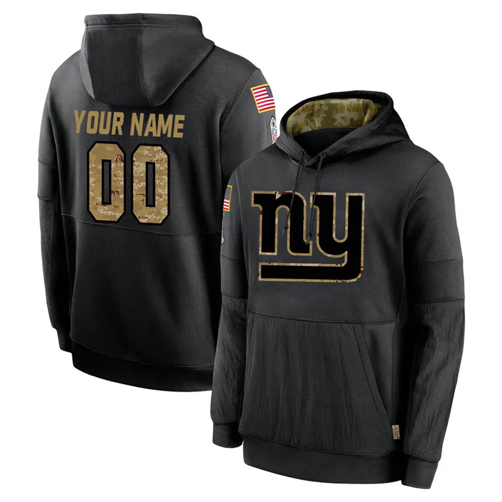 Kieara Custom NY.Giants Black Salute to Service Hoodies Limited Game Any Name & Numbers Stitched Jerseys