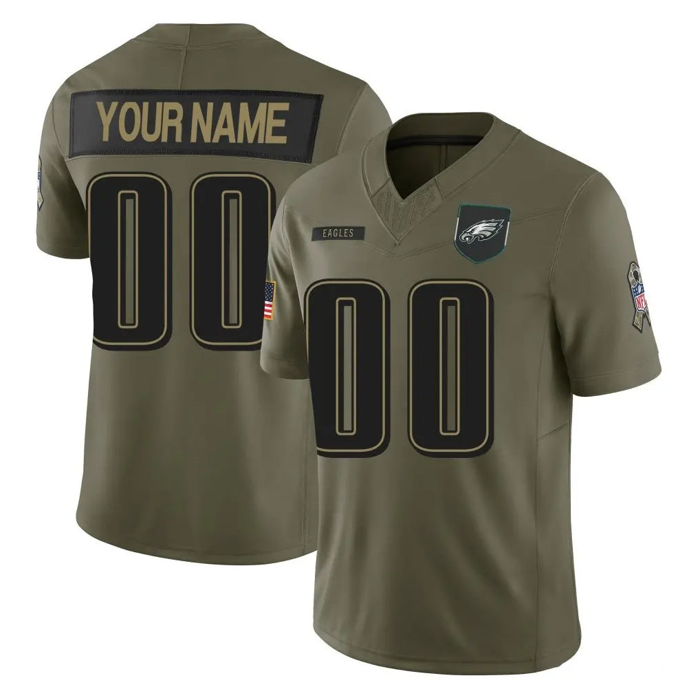 Kieara Custom P.Eagles Olive 2025 Salute To Service Limited Any Name & Numbers Stitched Jerseys