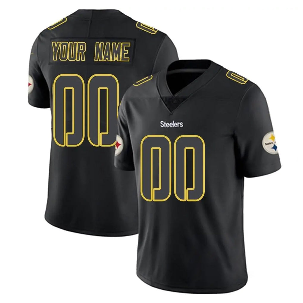 Kieara Custom P.Steelers Black Impact Limited Home Game Any Name & Numbers Stitched Jerseys