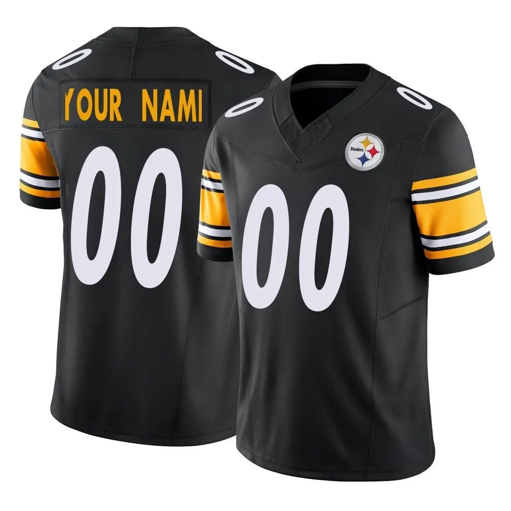 Kieara Custom P.Steelers Black Limited Vapor F.U.S.E. Home Game Any Name & Numbers Stitched Jerseys