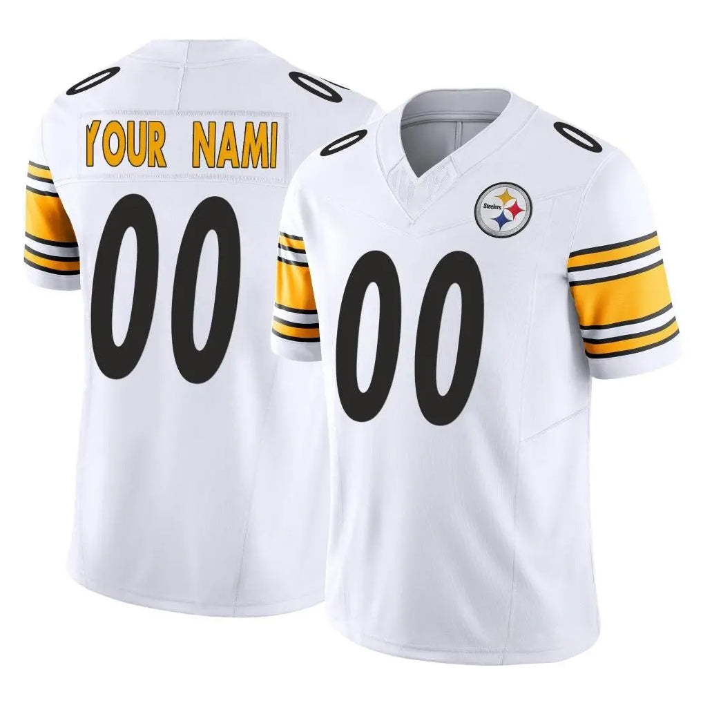 Kieara Custom P.Steelers White Limited Vapor F.U.S.E. Home Game Any Name & Numbers Stitched Jerseys