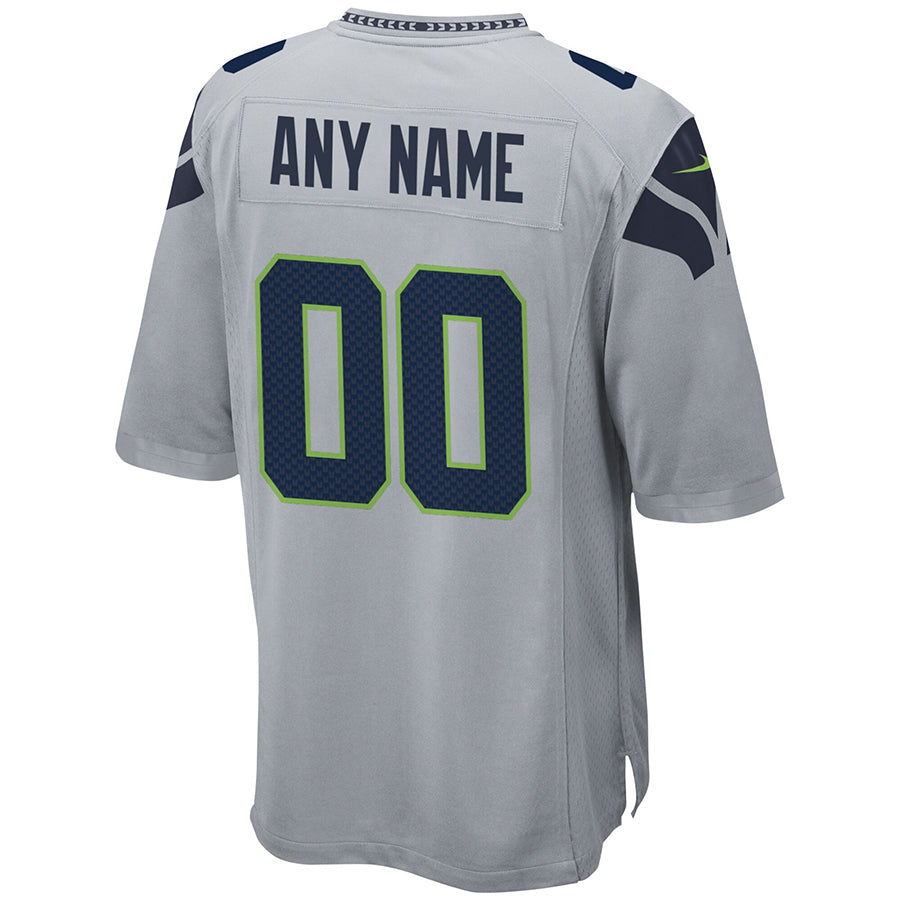 Kieara Custom S.Seahawks Gray Alternate Game Stitched Jerseys