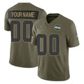 Kieara Custom S.Seahawks Olive 2025 Salute To Service Limited Home Game Any Name & Numbers Stitched Jerseys